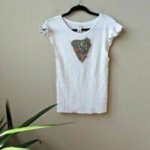 Free People Beaded Heart T-shirt